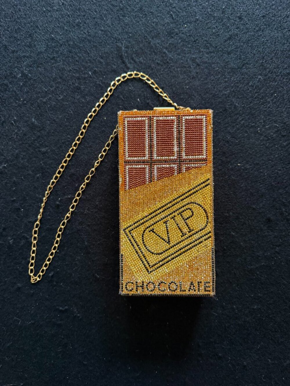 Rhinestone Embellished ‘Chocolate Bar’ Shaped Clutch Purse
